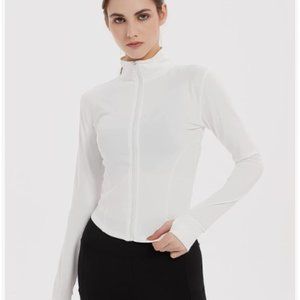 Gihuo Women's Athletic Full Zip Lightweight Workout Jacket with Thumb Holes